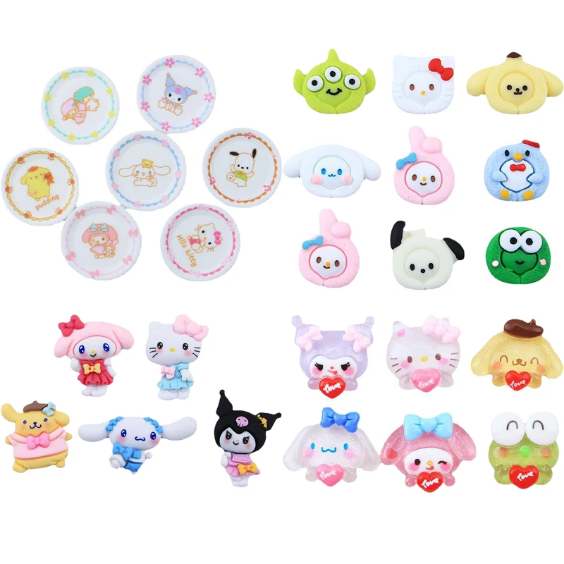 

Kawaii Sanriod Hello Kitty My Melody Cinnamoroll Cup Plate Diy Resin Mobile Phone Case Stationery Box Refrigerator Sticker