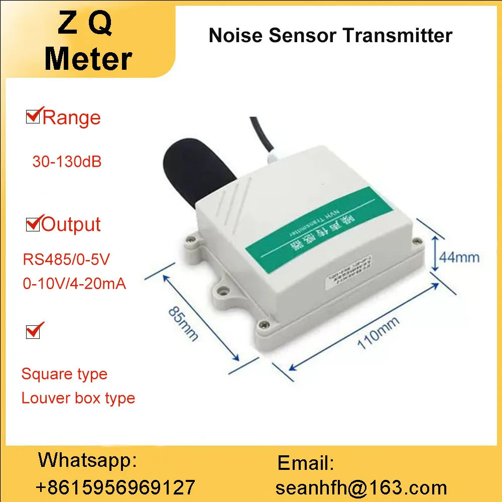 

Environmental noise online monitoring noise meter sensor noise transmitter decibel 4-20mA detector rs485