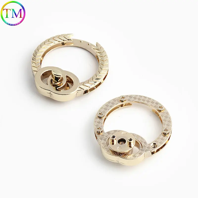 Gold Silver Fashion Cute Metal Clasp Turn Lock Closure Press Push Clasp Twist Bag Lock For Leather Handbag Purse Accessories