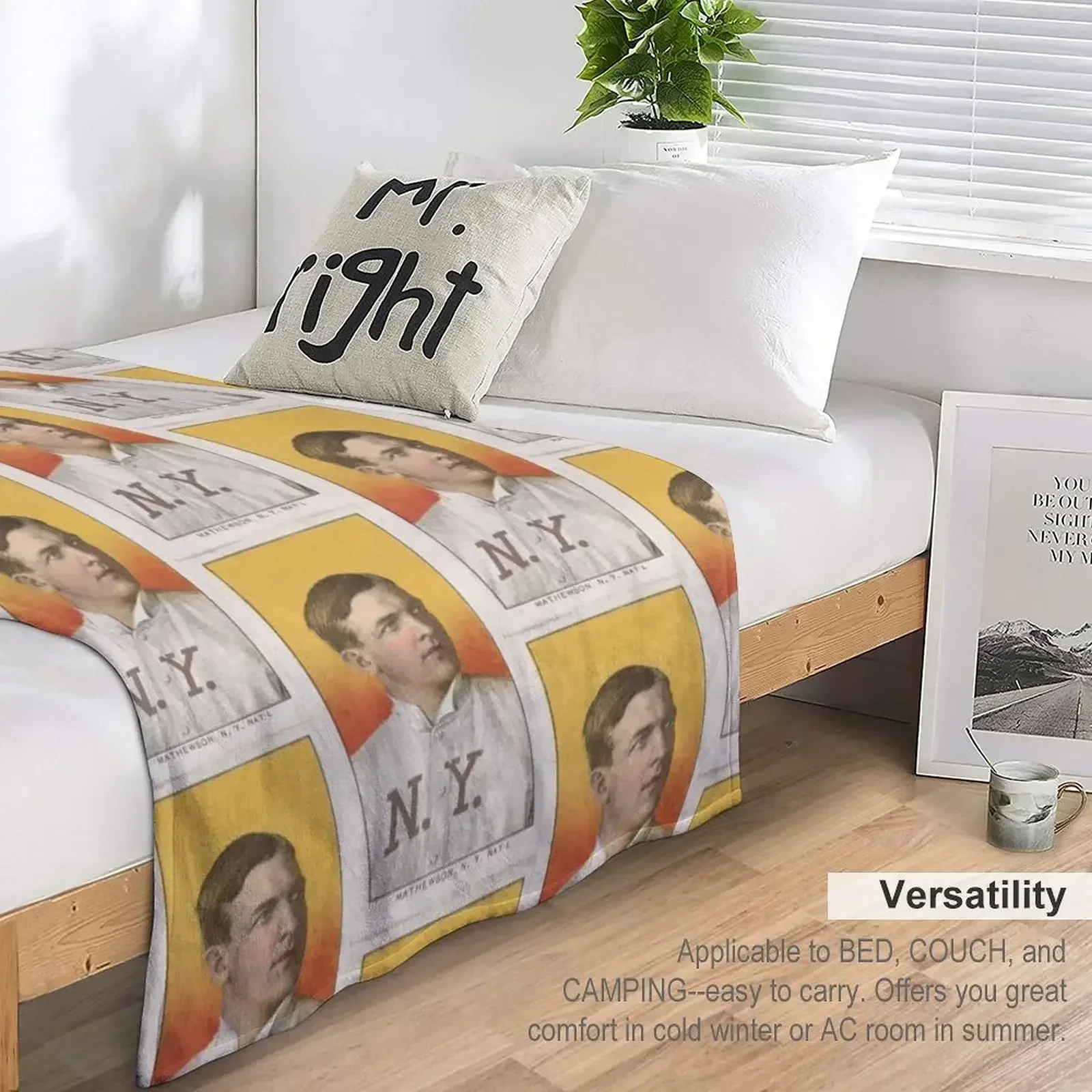 Mathewson Нью-Йорк Национальная лига серия Белая граница пледы T206 для волос одеяла на