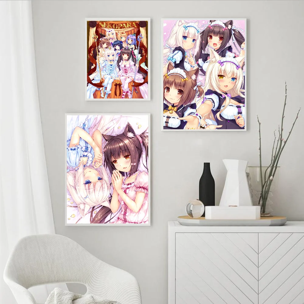 Nekopara Neko Para Chocola Vanilla аниме хорошее качество принты и постеры водостойкая бумажная