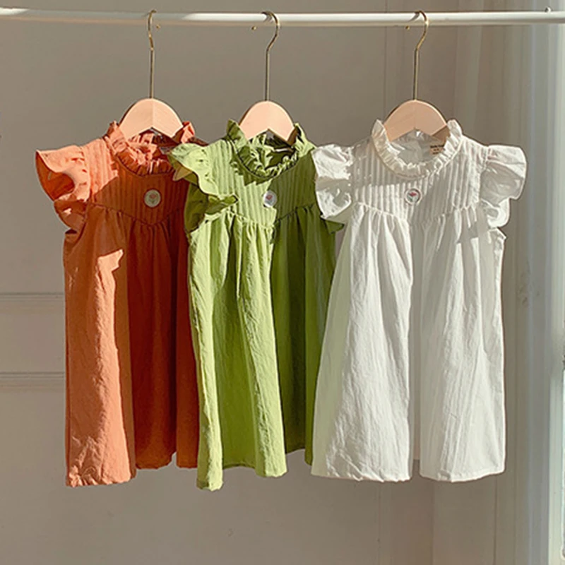 

Детское плиссированное платье с цветочной вышивкой, с рукавами-фонариками