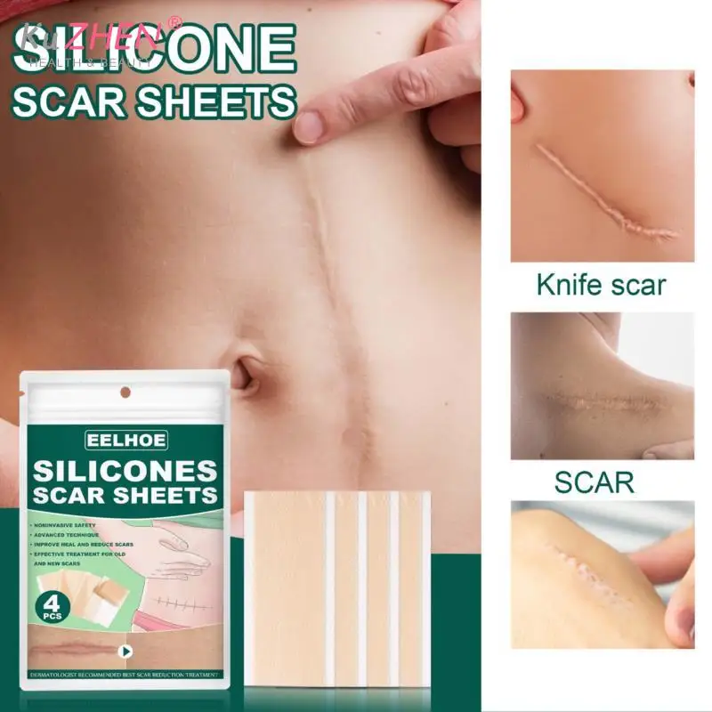 

4pcs Silicone Surgical Scar Removal Patch Remove Trauma Burn Sheet Skin Repair Scar Removal Therapy Patch Acne Scar Treatment