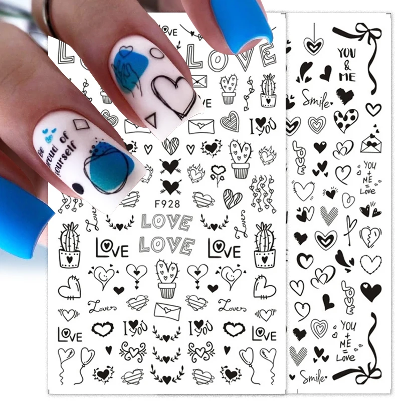

1PCS New 3D Heart Rose Nail Art Sticker DIY Valentine's Day Adhesive Stickers Nail Art Decoration Butterfly Nail Art Decals