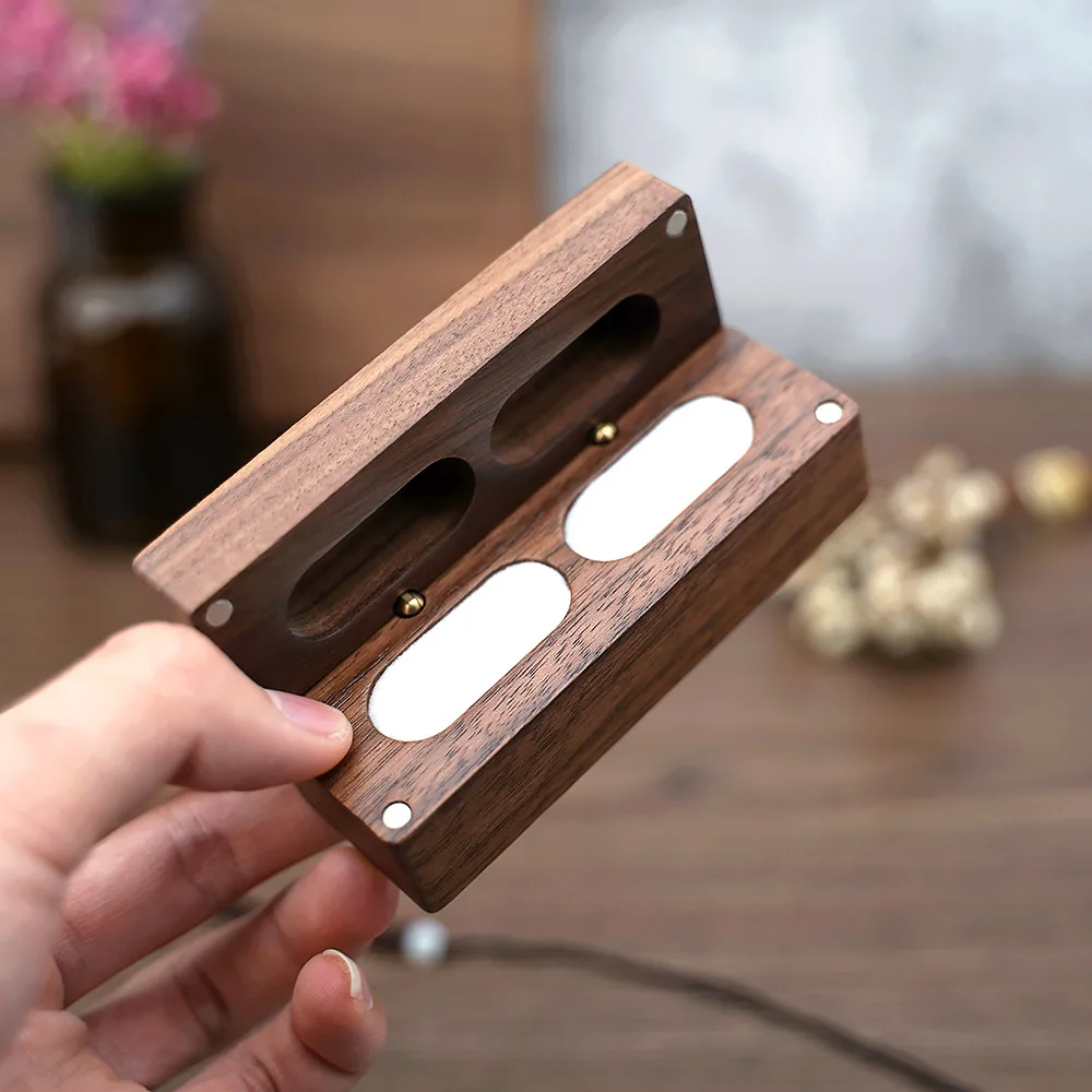 

Support Engrave Custom Logo 2022 Men Women Wood Ring Jewelry Storage Case For Package Earring Wedding Party Small Craft Gift Box