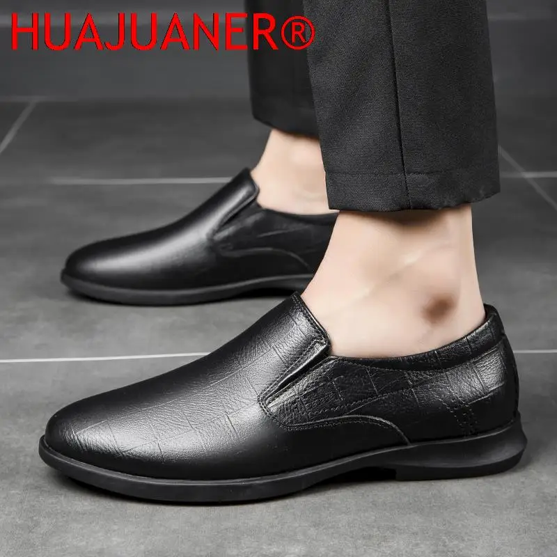

New Man Casual Formal Shoes Mens Loafers Genuine Leather Wedding Dress Flats Man Luxury Brand Oxford Shoes for Men Moccasins
