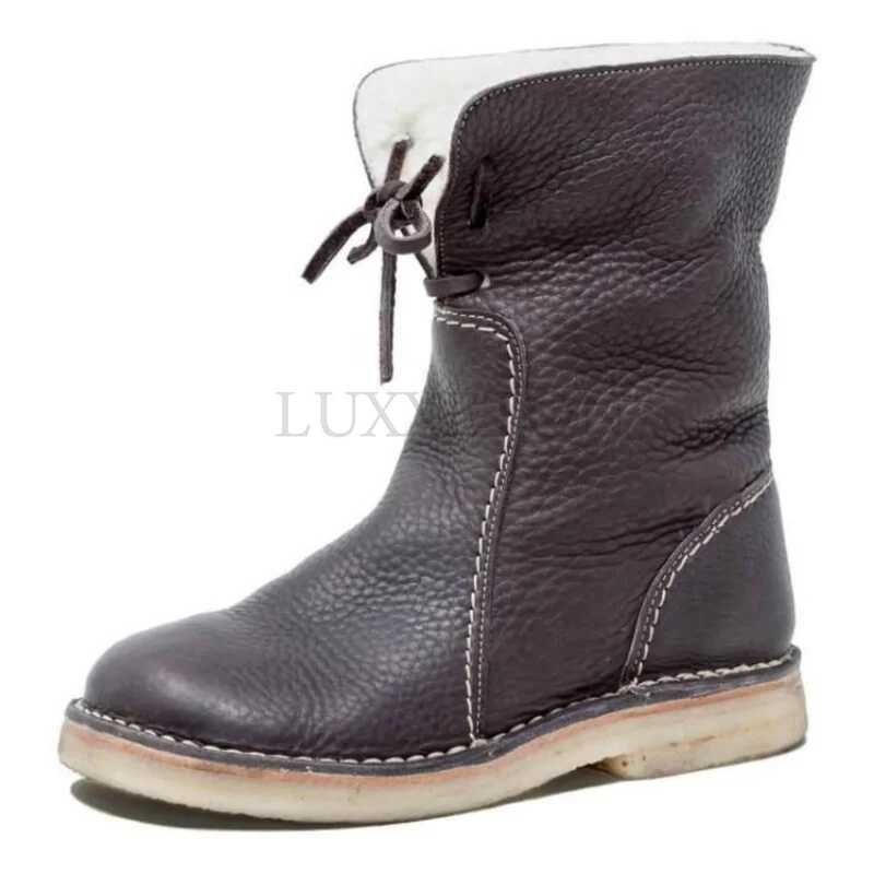 

New Outdoor Women Snow Boots Fashion Round Toe Platform Casual Simple Solid Color Non-slip Bota Neve Feminina Shoes
