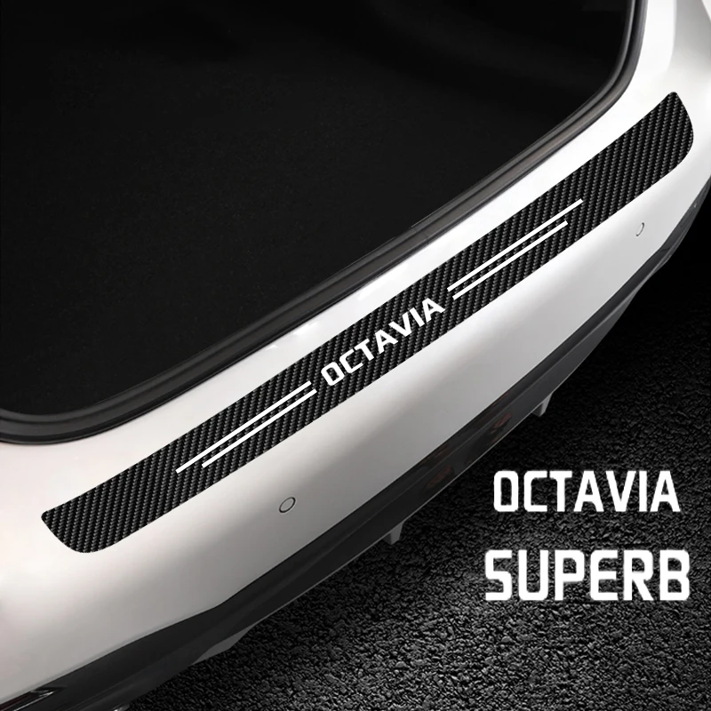 

Car Trunk Door Sill Plate Rear Bumper Guard Protection Anti-scratch Pad For Skoda Octavia 2 3 MK2 MK3 A4 A5 A7 Superb 2001-2020