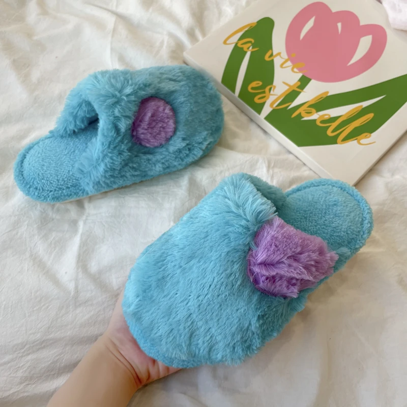 

Women 2022 Autumn and Winter New Fashion Plush Monsters Wear Slip Resistant Comfortable Versatile Cotton Slippers Outside Home