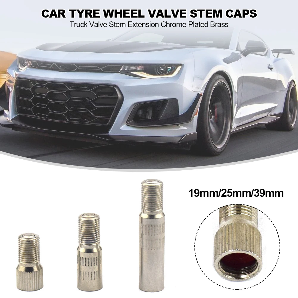 

4 шт. удлинитель колпачка стержня клапана автомобильной шины 19 мм/25 мм/39 мм удлинитель стержня клапана грузовика хромированная латунь