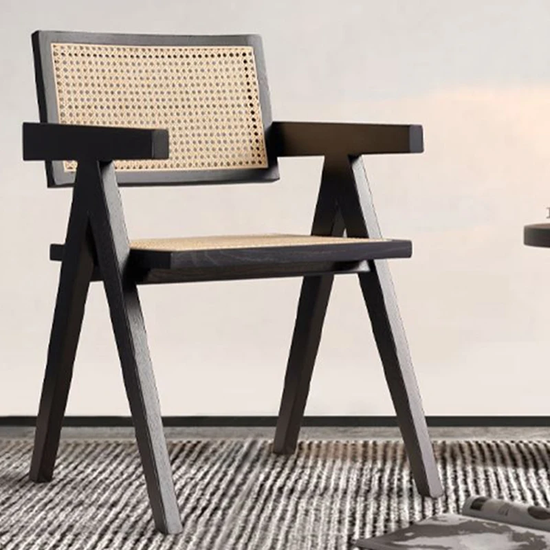 

Wood Lounge Chair Rattan Bedroom Restaurant Design Dining Chairs Wooden Minimalist Chaises Salle Manger Home Furniture FY22XP