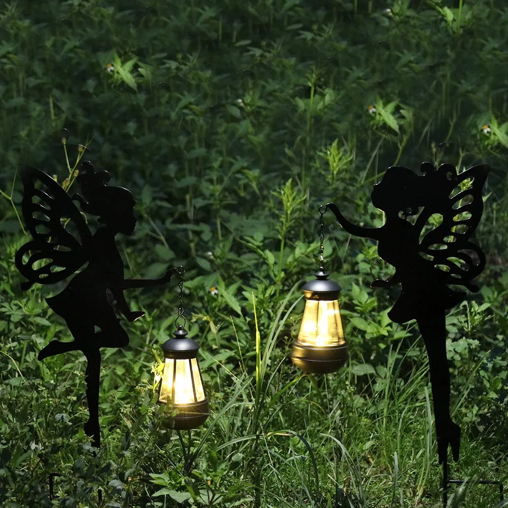 

2pcs LED Solar Lamp Outdoor Fairy Lantern Light Waterproof Garden Landscape Lawn Stakes Lamps For Country House Yard Decoration