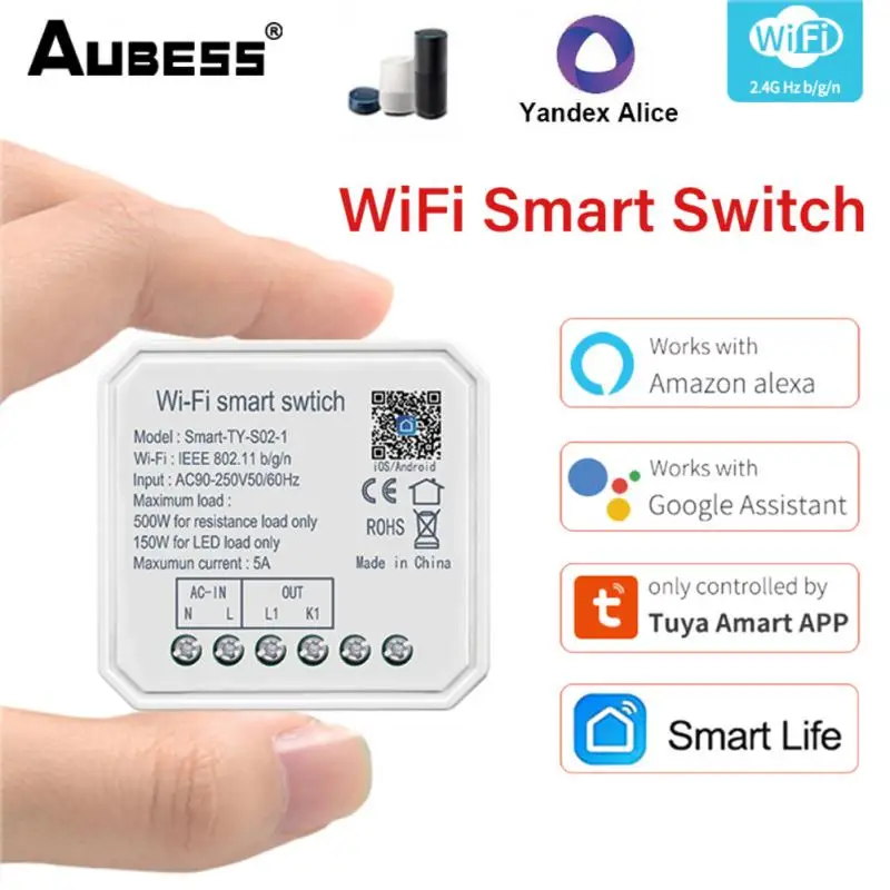 

Модуль переключателя Wi-Fi Tuya с 2-сторонним управлением через приложение Smart Life, умный дом, работает с Alexa, Google Home Alice Yandex