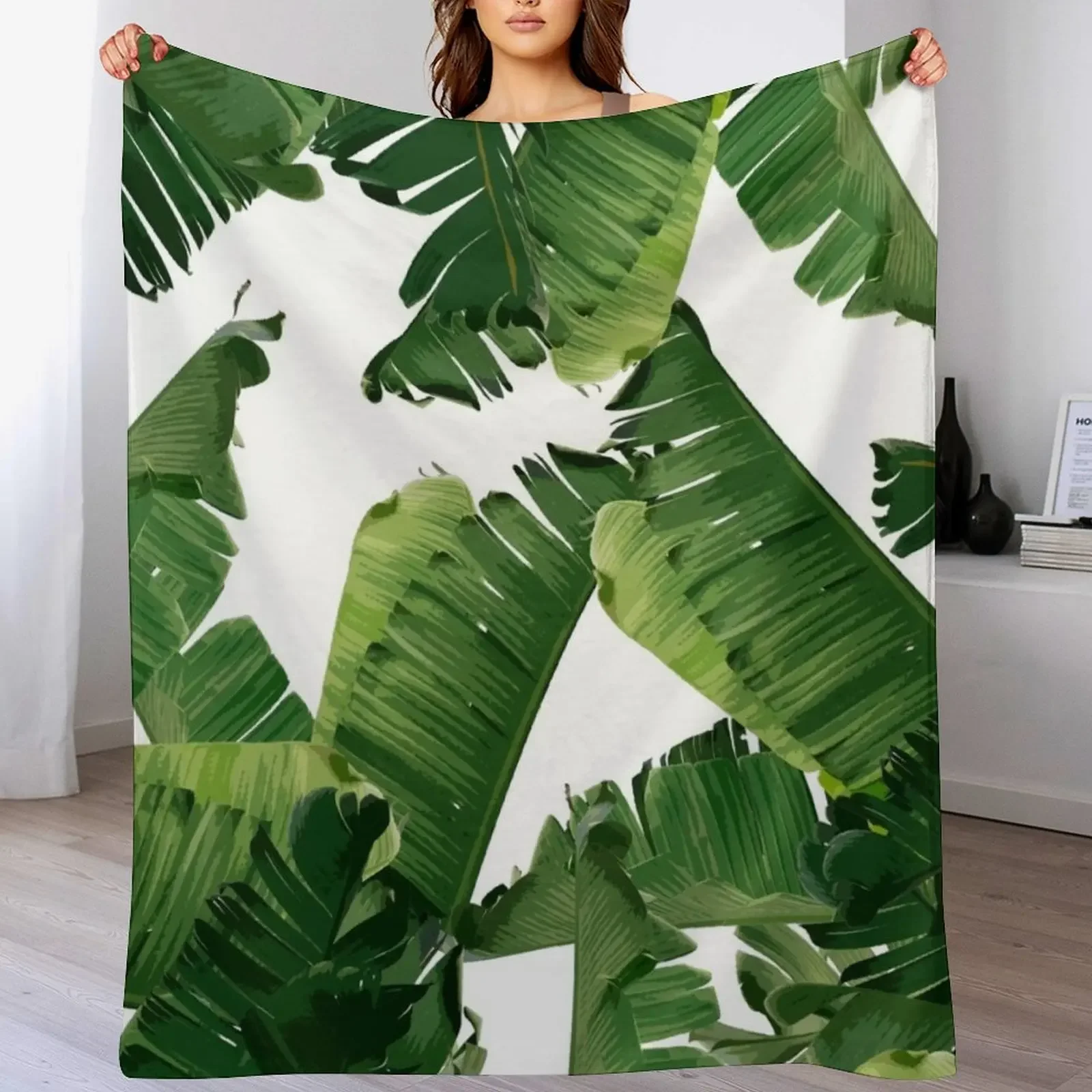 Plush одеяло с банановыми листьями