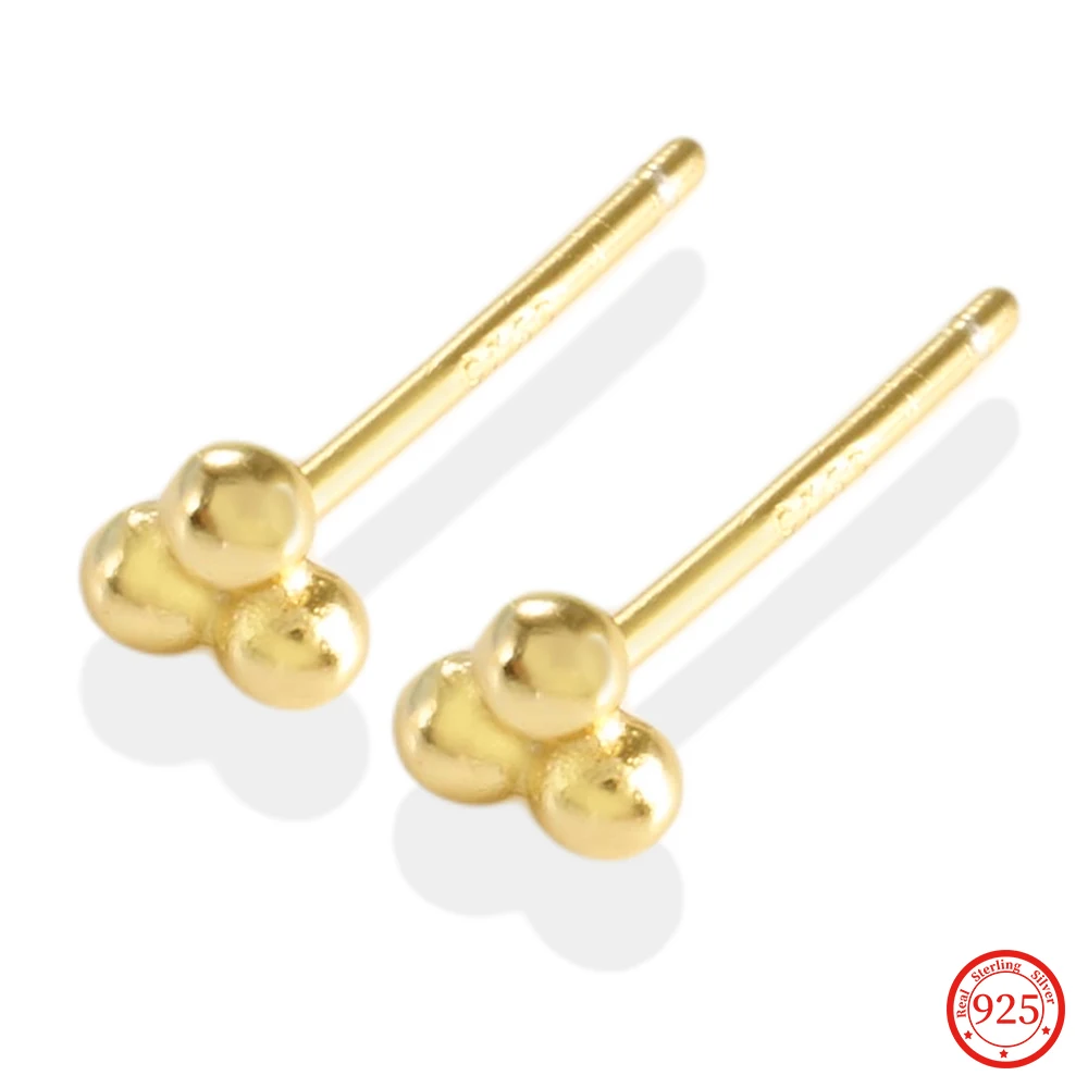 

Minimalist 925 Sterling Silver Small Round Bead Stud Earrings for Women Girl Simple Delicate Tiny Fashion Fine Jewelry Wholesale