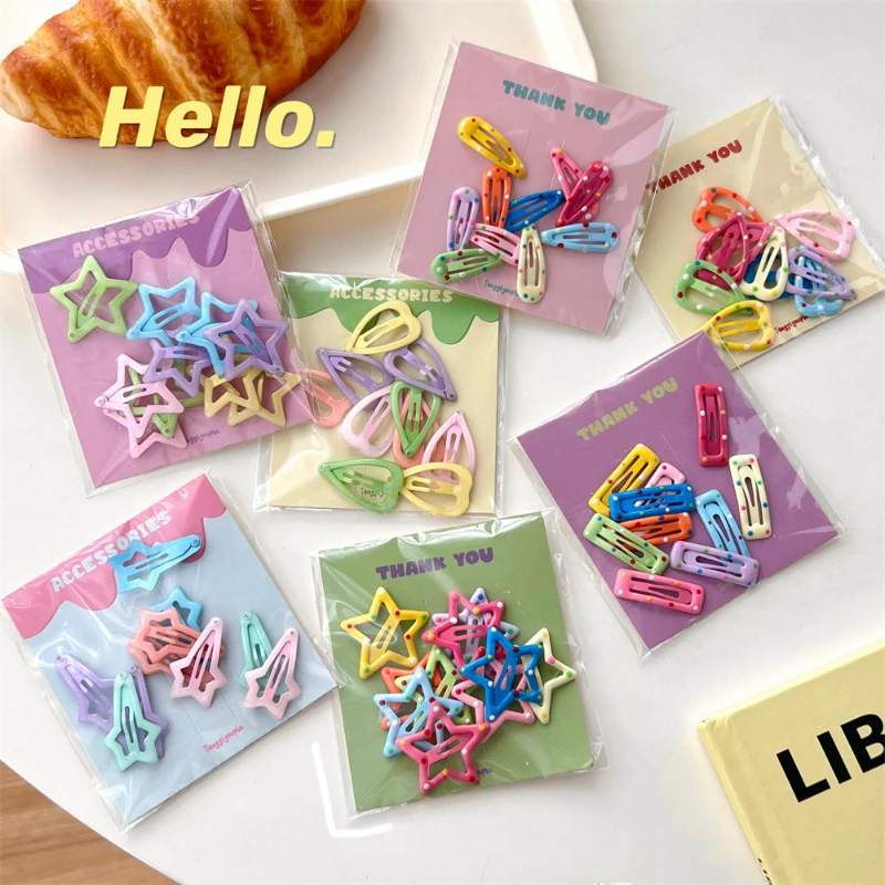 

New Arrival Hair Accessories For Girls Star Y2K Style Cute Things Headdress Pinches Woman Hairclips Popular Tongs Pin 10pcs/Set