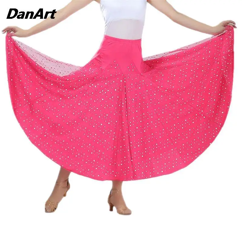 Женская юбка для современных танцев элегантная длинная с широкой юбкой вальса