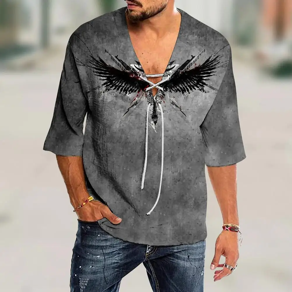 

String Fabulous All Match Men Top Colorful Men T-shirt Pullover Male Garment