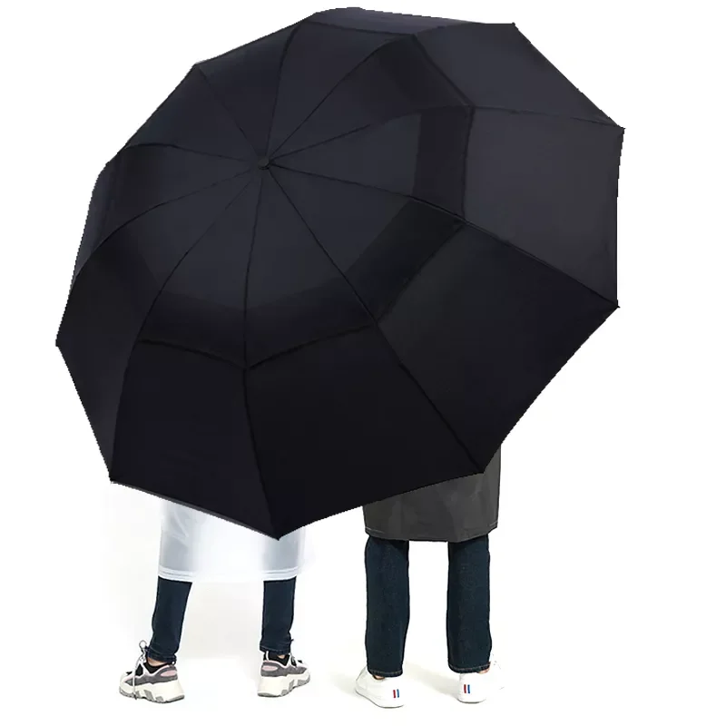 

NEW Large Folding Women Umbrella Rain Men Double layer Big Travel Umbrella Waterproof Male Parasol for 3-4 people 125CM Diameter