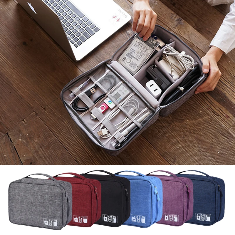 

Portable Cable Digital Storage Bags Organizer USB Gadgets Wires Charger Power Battery Zipper Cosmetic Bag Case Accessories Item