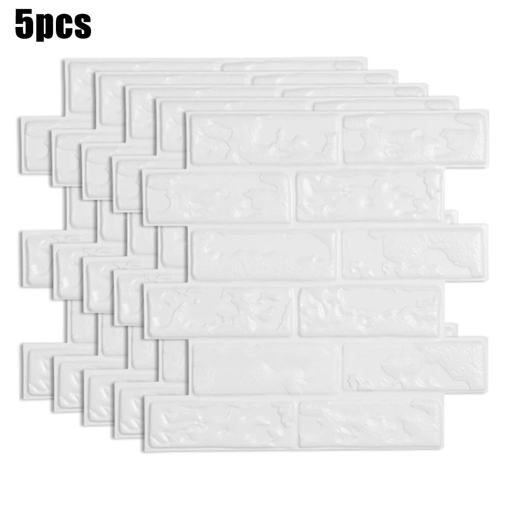 

5pcs Self Adhesive Brick Pattern Wall Sticker 30x30cm Kitchin Wall Oil Proof Bathroom Glass Doors PVC Wall Sticker