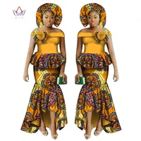 african women dashiki print clothing sets two pieces short sleeve tops skirts set plus mermaid maxi dress women party clothes