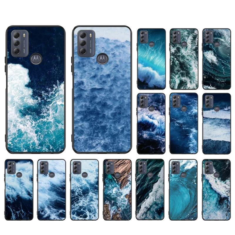 

Blue sea Wave Phone Case for Motorola Moto One E7 power E7Plus E6S E20 E40 One Fusion plus Edge 20 Fusion