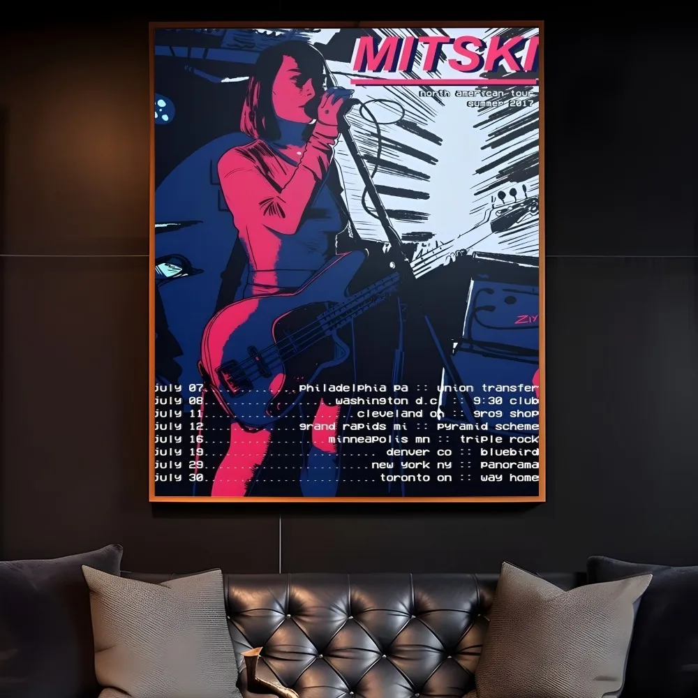 M-MitskiS Ретро рок-ролл певица плакат липкая настенная художественная печать