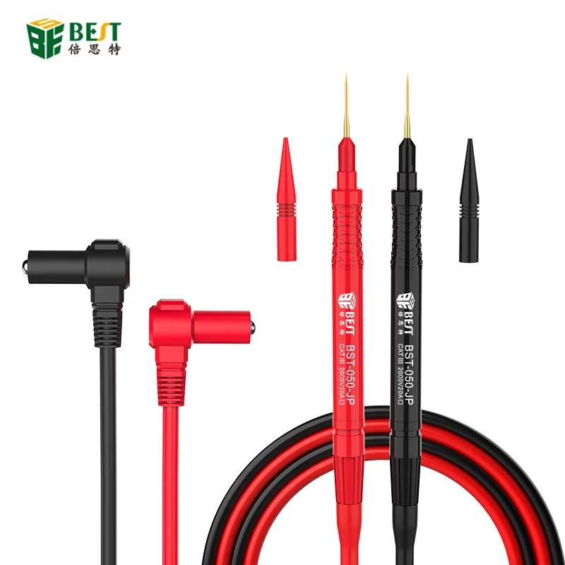 

2000V 20A Test leads with thin replaceable probe tip and insulated silicone leads for digital multimeter accept banala plug