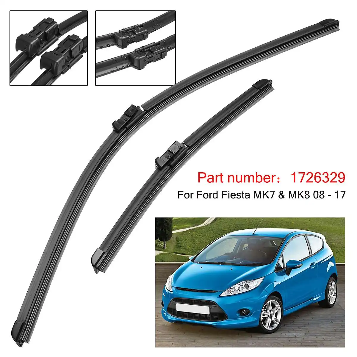 

Щетки стеклоочистителя для Ford Fiesta MK7, MK8, 24 + 14 дюймов, 2008-2017