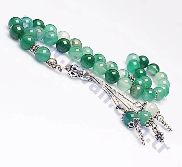 IQRAH Agate Stone Rosary (925 STERLING SILVER)