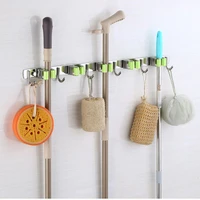 self adhesive mop storage shelf rack wall mounted multi functional broom hook holder organizer kitchen bathroom accessories