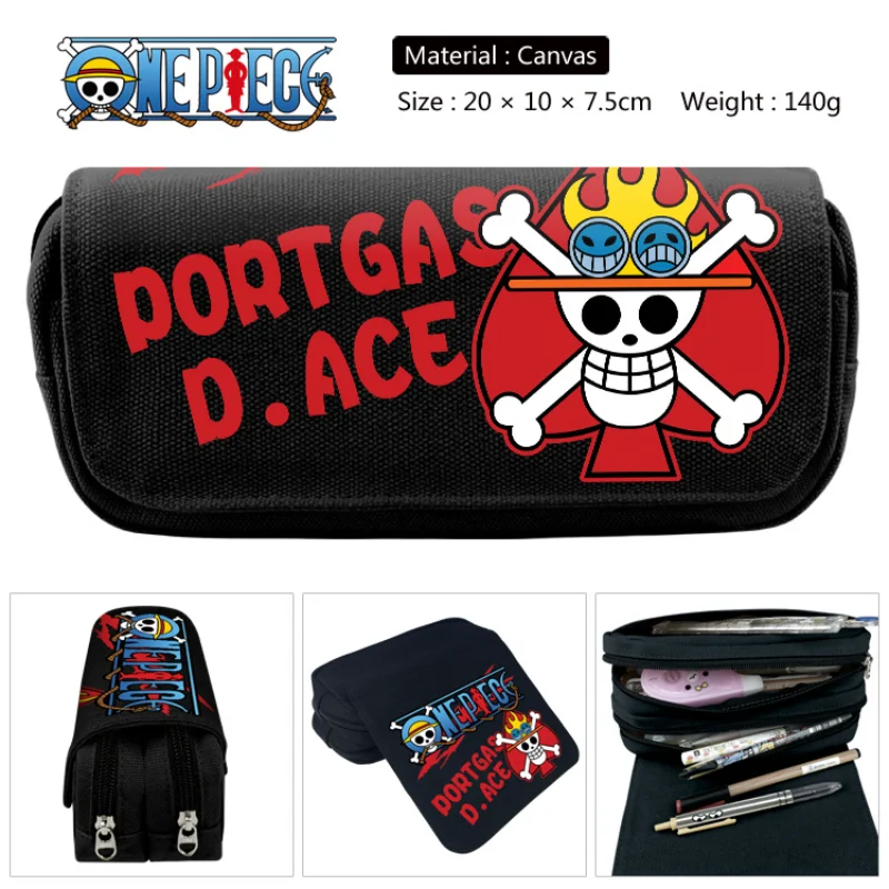 

Anime Monkey D. Luffy Pencil Cases Creative One Piece Pen Box Bags Student Big Capacity School Supplies Gift Pencilcases