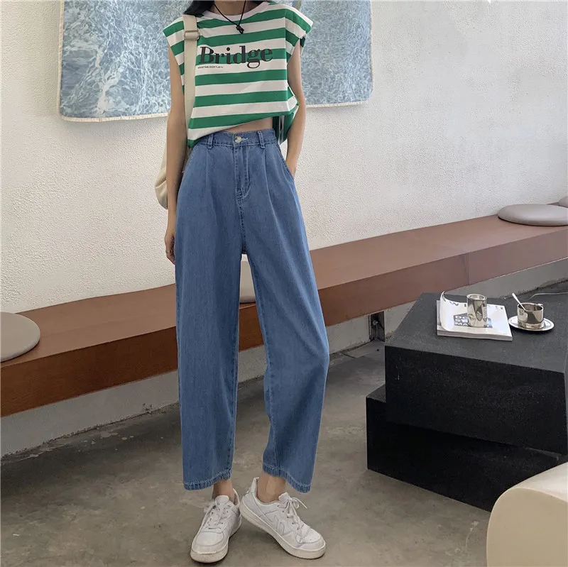 

DD1821 New Pants Radish Wide Leg Jeans High Waist Casual Loose All-match Jeans
