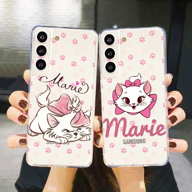 

Marie Cat Cartoon For Samsung Galaxy S23 S22 S21 S20 Ultra Plus Pro S10 S9 S8 4G 5G Silicone Transparent Phone Case Coque Capa