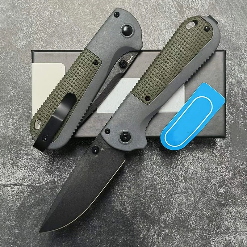 

Outdoor Saber BM 430BK Folding Knife Nylon Fiber Handle D2 Blade Camping Security Defense Pocket Knives Portable EDC Tool