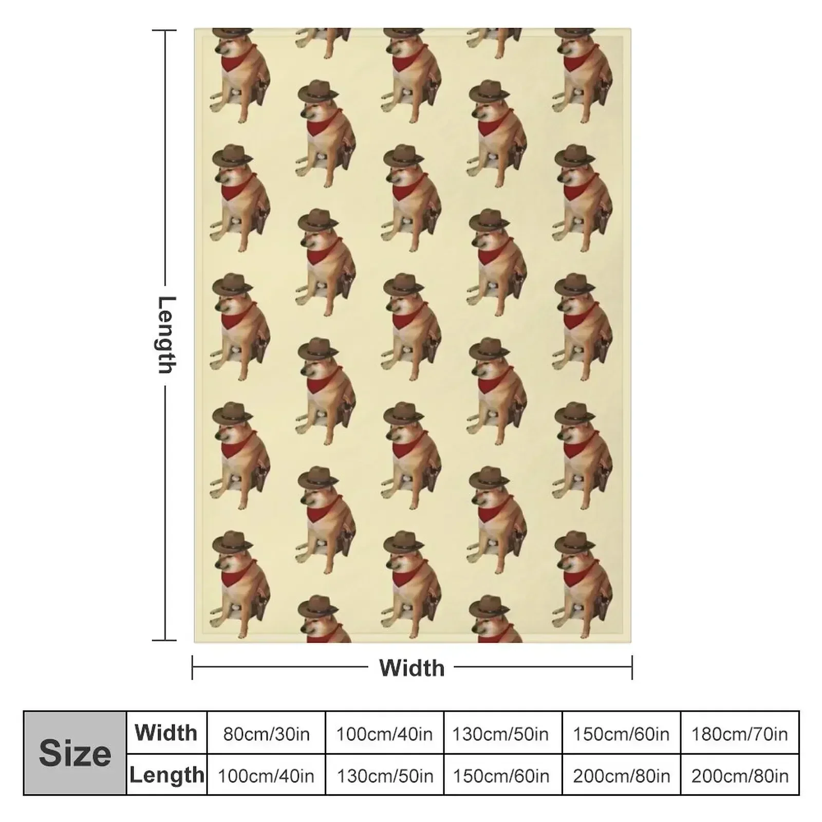 Одеяло Cheems Doge Cowboy пушистые плюшевые одеяла