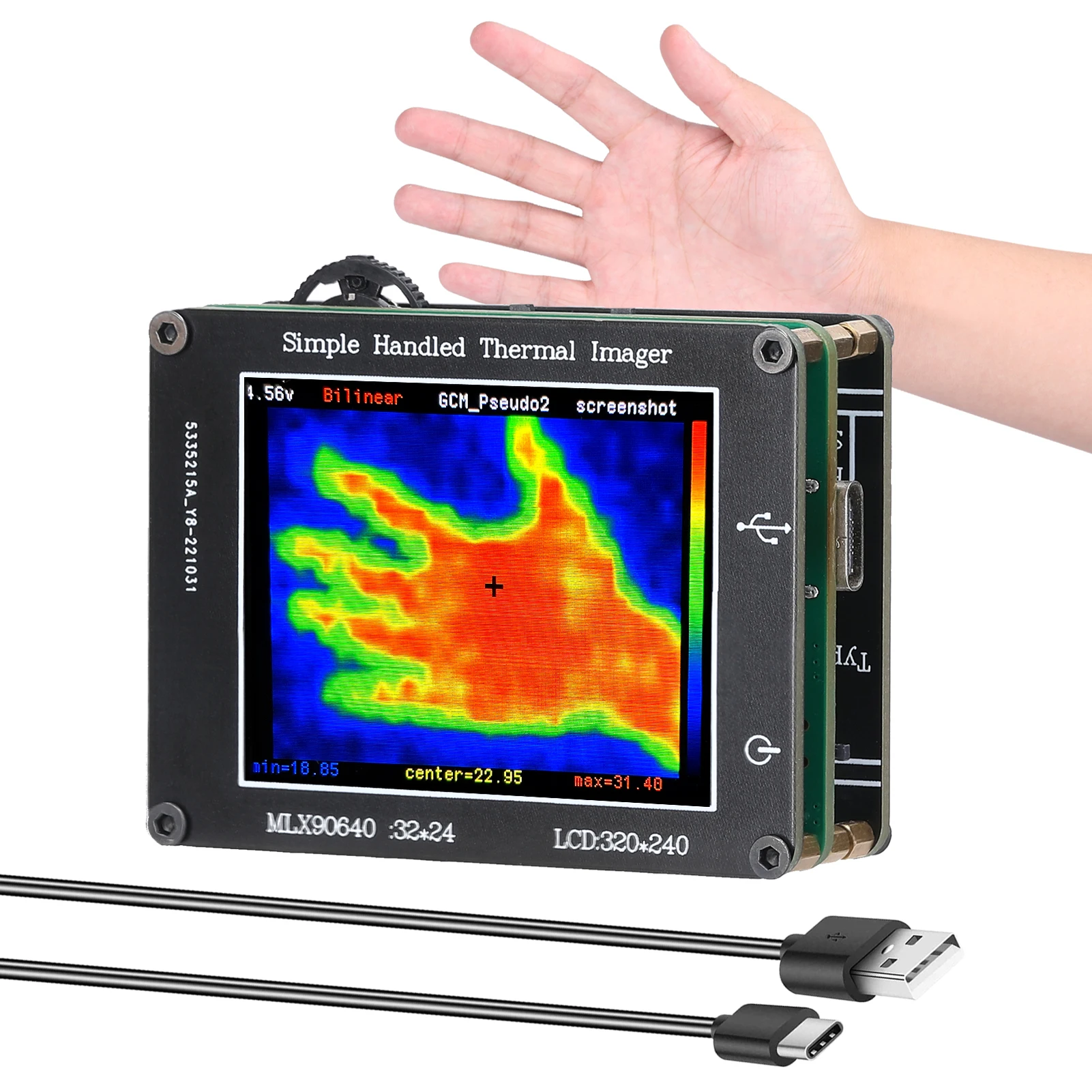 

Handheld Mini Infrared Thermal Imager 24 * 32 Pixel IR Thermal Imager -40℃ to 300℃ Temperature Sensor Measurement Instrument