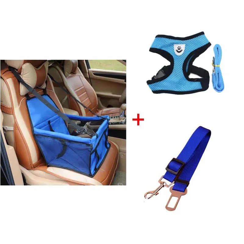 

4 Colors Pet Dog Booster Seat Pet Safety Belt Car Dog Seat Belt S-XL Pet Dog Harness Vest Small Dog Leash Harness Set
