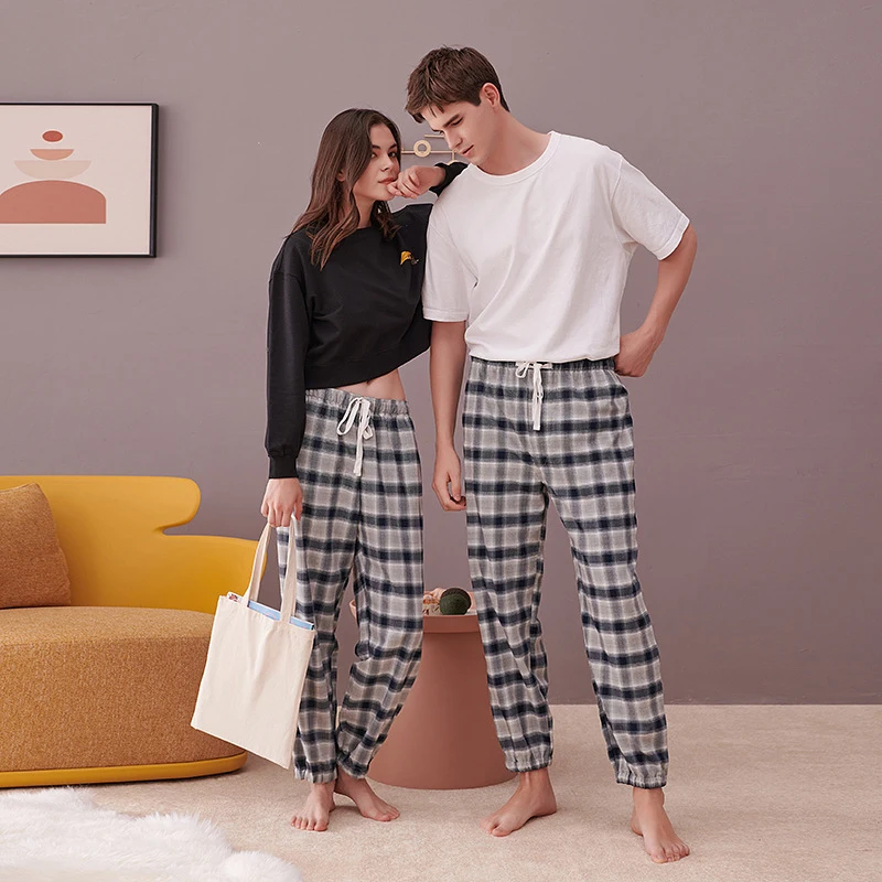 

Fashion Pajamas Autumn Winter Homewear Long Pullover Lounge Wear Xxl 3xl Woman Pijama Set Plaid Bear Two Piece Set Cotton Pajama