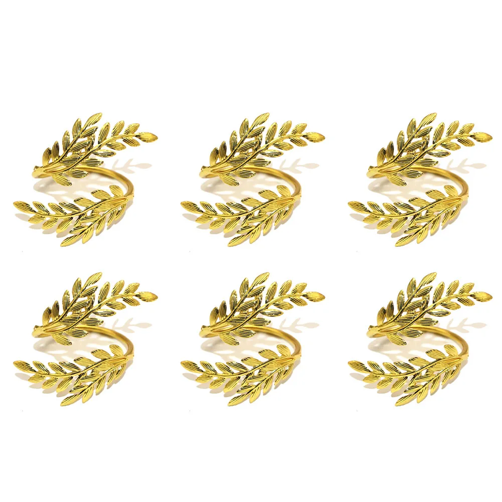 

Wheat Napkin Rings Pack of 6 Leaf Napkin Holders Elegant Table Decor for Thanksgiving and Holiday Gatherings