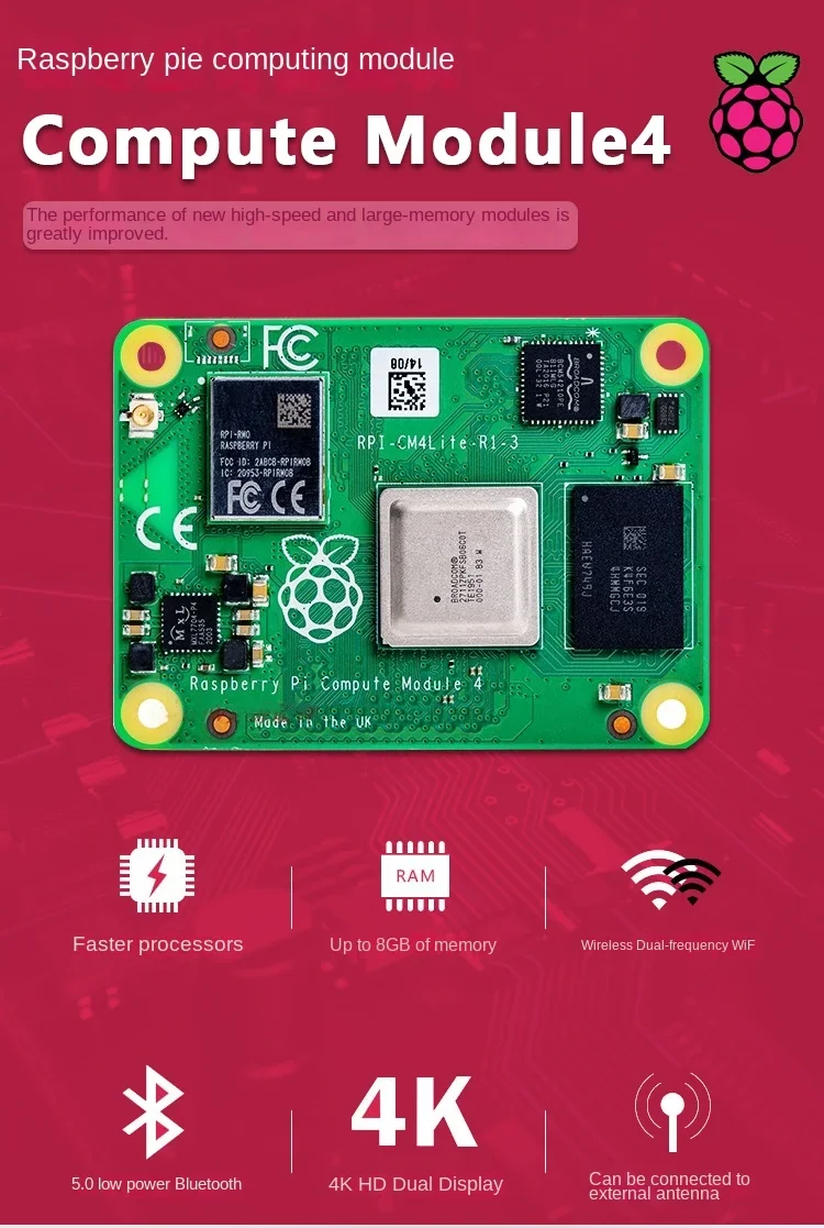 Компьютерный модуль CM4 основная плата компьютерный 4 Wi-Fi Bluetooth emmc PCIE