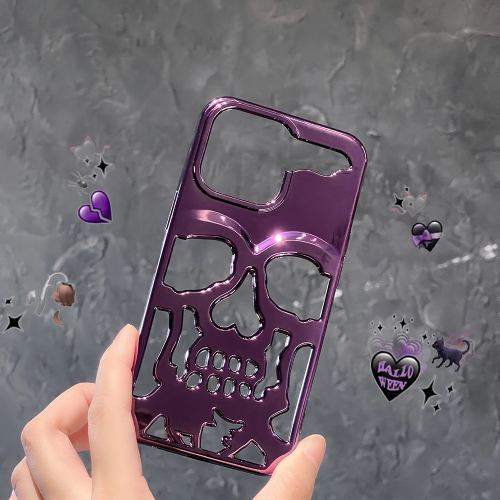 Halloween Gift Creative 3D electroplating skeleton Phone Case For Iphone 11 12 13 14 Pro Max plus Cover