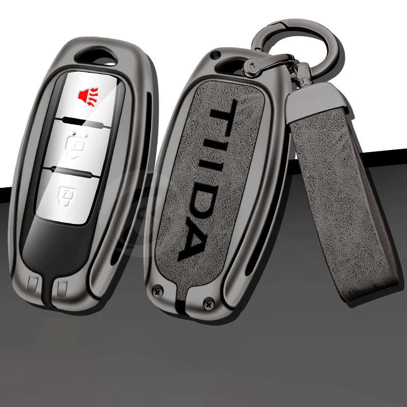 

Zinc Alloy Car Key Cover Case Holder Shell Fob Protector for Nissan Tiida c11 Keychain Buckle Bag Interior Accessories Keyless