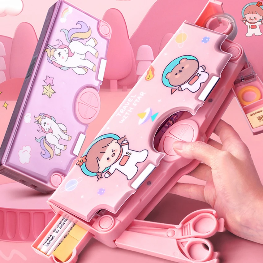 

Pencil Case Cases Multifunction Cute Box Pencilcase For Girls Trousse Kawaii Unicorn Korean Stationery Estuche School Supplies