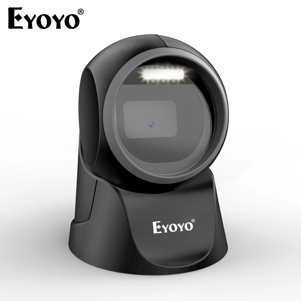 

Eyoyo 1D 2D Desktop Barcode Scanner With Automatic Sensing Scanning Omnidirectional USB Wired Hands-Free QR Code Screen Reader