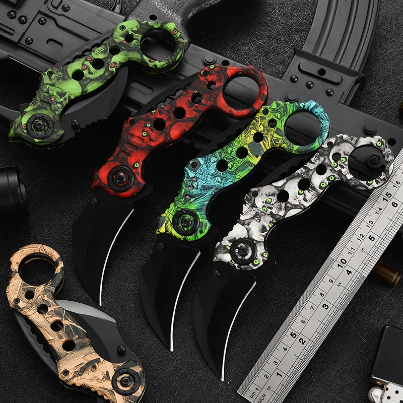 

Multicolor Outdoor Camping Folding Knife Wilderness Survival Claw Knife Camping Security Pocket EDC Tool