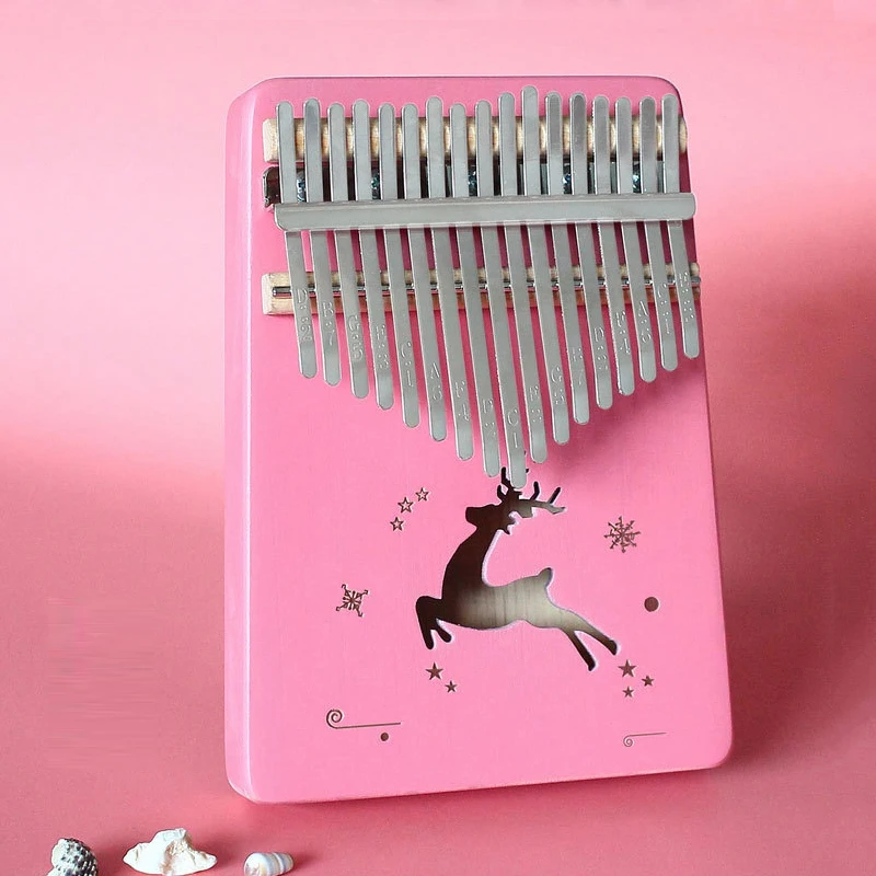 

Высококачественная розовая бита из сосны, 17 клавиш, пианино с Африканским большим пальцем, чистая ручная работа, оригинальная деревянная кл...