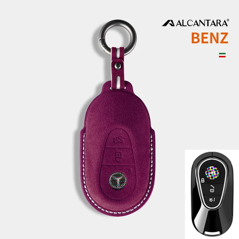 

Alcantara High-quality Car Key Case Cover Holder Smart Key Bag Accessories For 2023 Benz Glc300L Glc260L C260L C20 C Class