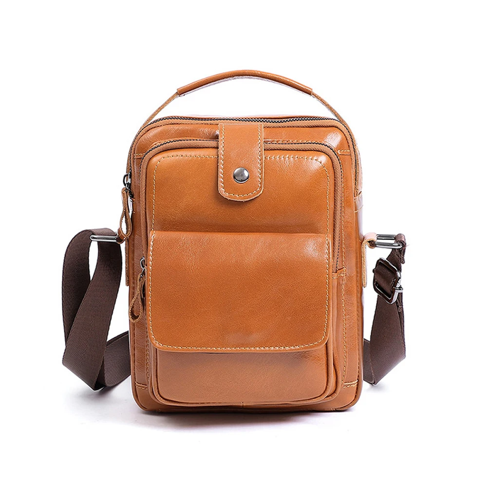 Men Genuine Leather Handbags Vintage Cowhide Shoulder Bags Messenger Bag for Men Phone Pouch Fashion Casual Crossbody Bags